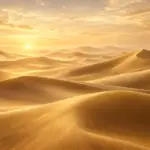 דיונות חול מופשטות בגווני אוכרה וקרם, טקסטורה רכה וקטיפתית