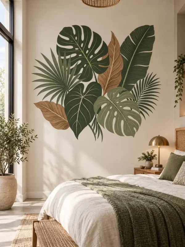 Warm Tropical Leaves Wall Decal