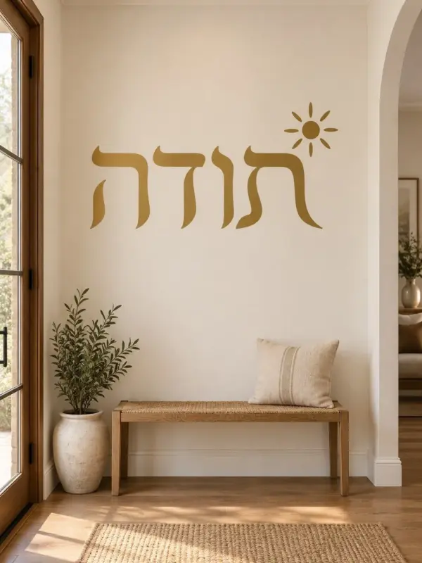 Sun and Hebrew Text Minimalist Decal (Hebrew Text)