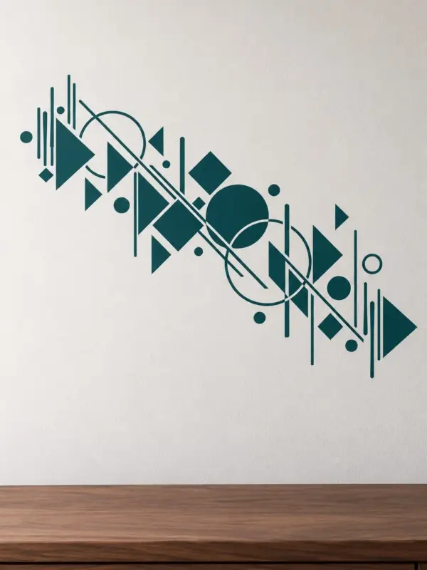 Black and White Geometric Weave Wall Decal