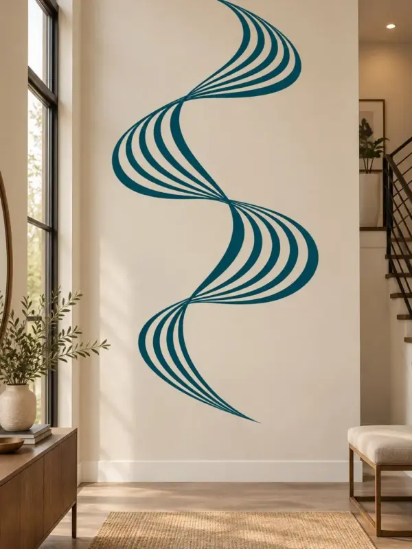 Minimalist Echoes Black Curved Lines Wall Decal