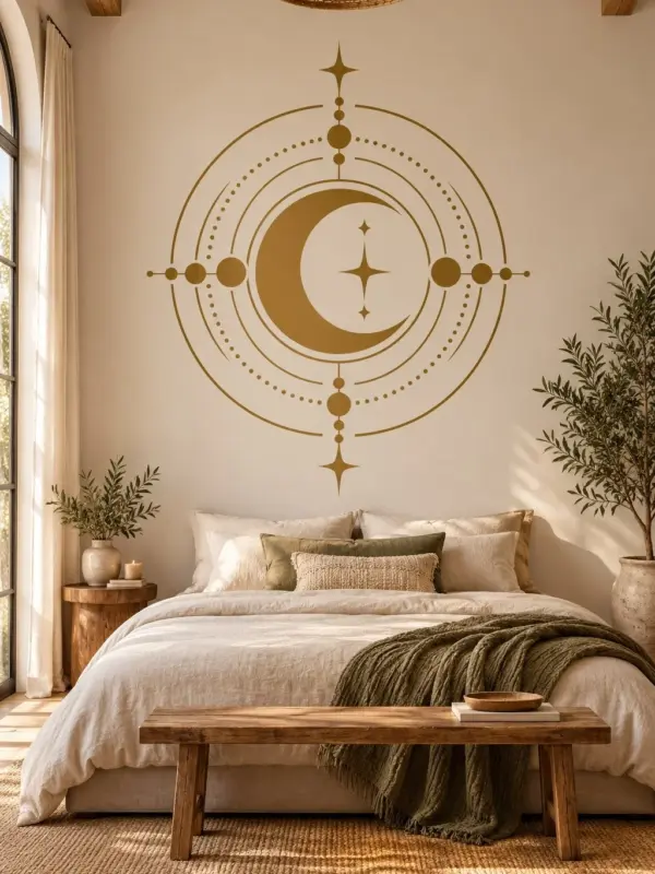 Black Moon Echoes Circles and Lines Wall Decal