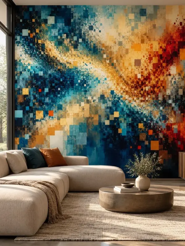 Colorful Chaos Mosaic Abstract Wallpaper