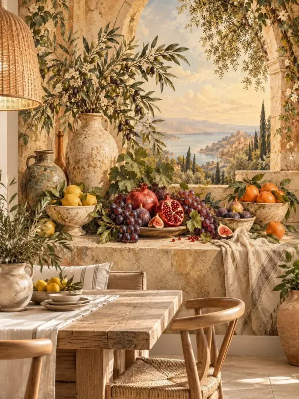 Pomegranates, Grapes and Figs Mediterranean Wall Mural