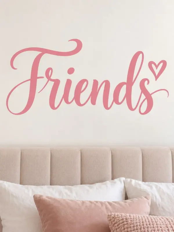 Friends Script with Heart Wall Decal
