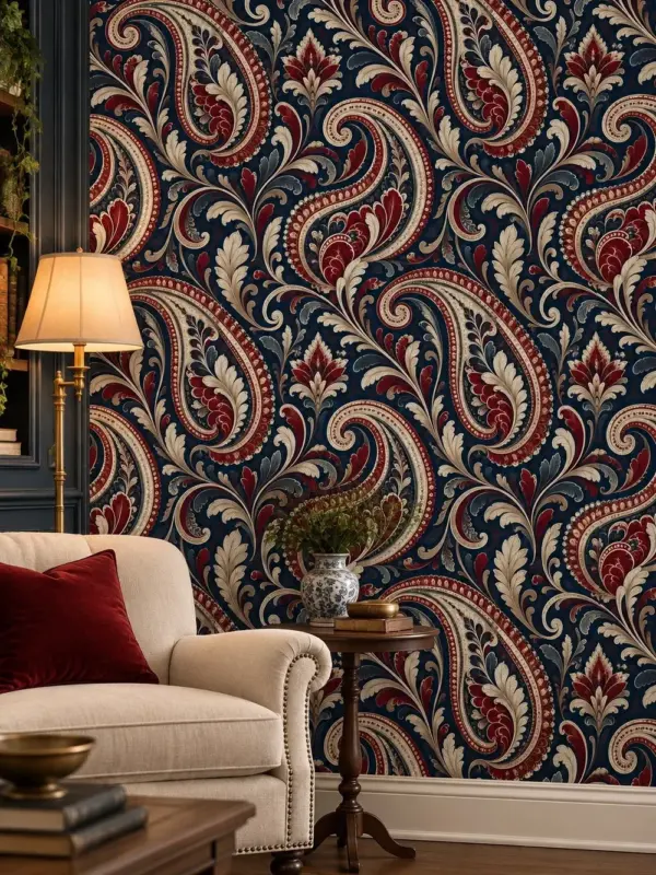 Classic Paisley Pattern Wallpaper