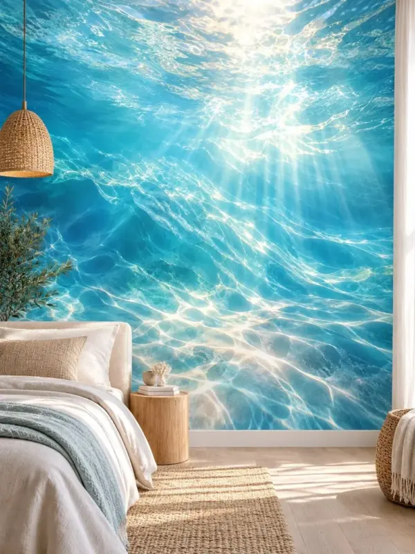 Sunlight Rays Underwater Wall Mural