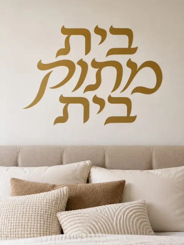 Flowing Family Calligraphy Wall Decal (Hebrew Text)