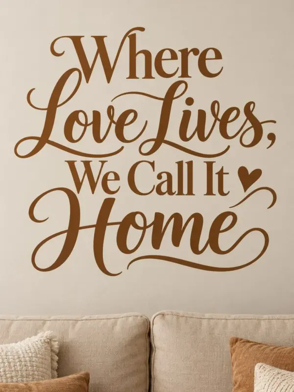 “Where Love Lives, We Call It Home” Quote Wall Decal