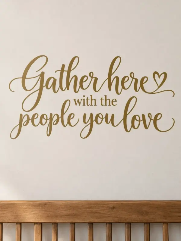 Love and Closeness Script Heart Wall Decal