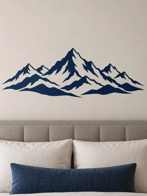 Quiet Mountains Silhouette Wall Decal