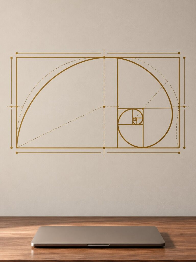 Golden Spiral Geometric Wall Decal