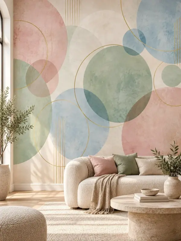 Pastel Circles Geometric Wallpaper