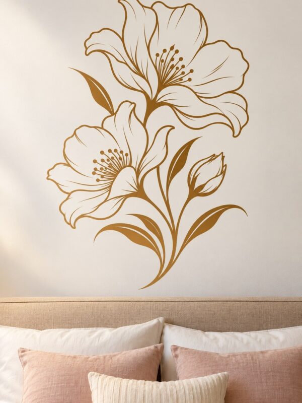 Black and White Flowers Wall Decal
