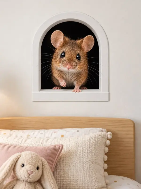 Mouse Peeking Through an Arch Wall Decal